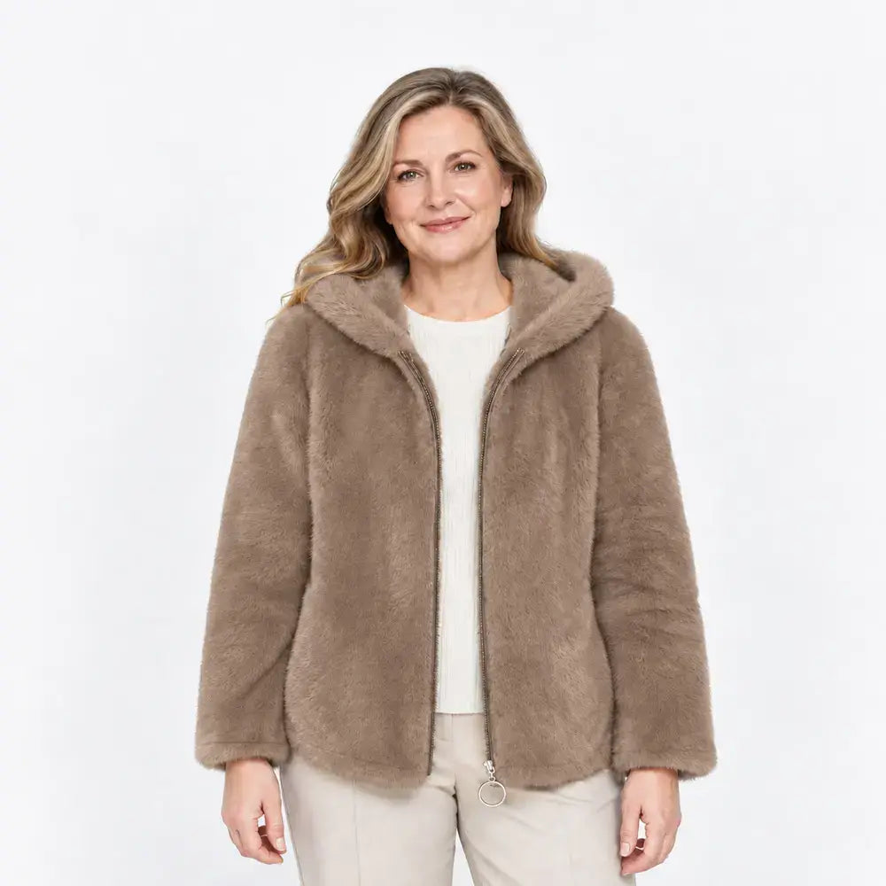 🔥50% SLEVA ✨【M–7XL】Dámská zimní zateplená bunda, silný oboustranný fleece, s kapucí, na zip