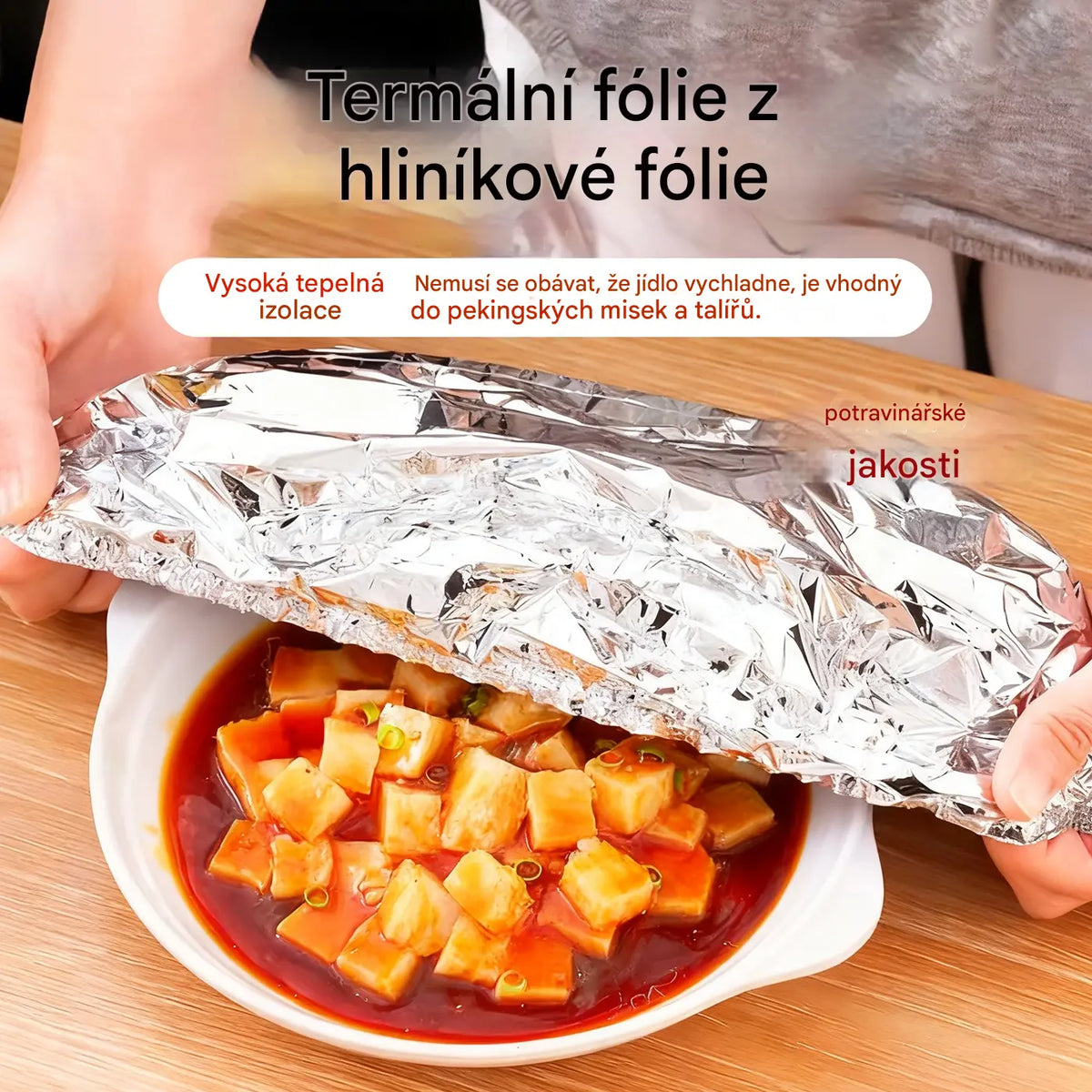 🔥50% SLEVA |【100 kusů】Izolační kryt z hliníkové fólie, potravinářský, tepelně izolační, na pokrmy, domácí kuchyně