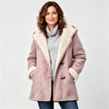 🐏🥼50% OFF💖 Elegantní a teplý dámský kabát z imitace semiše s fleecovou podšívkou, velikosti S-5XL, ležérní zimní bunda
